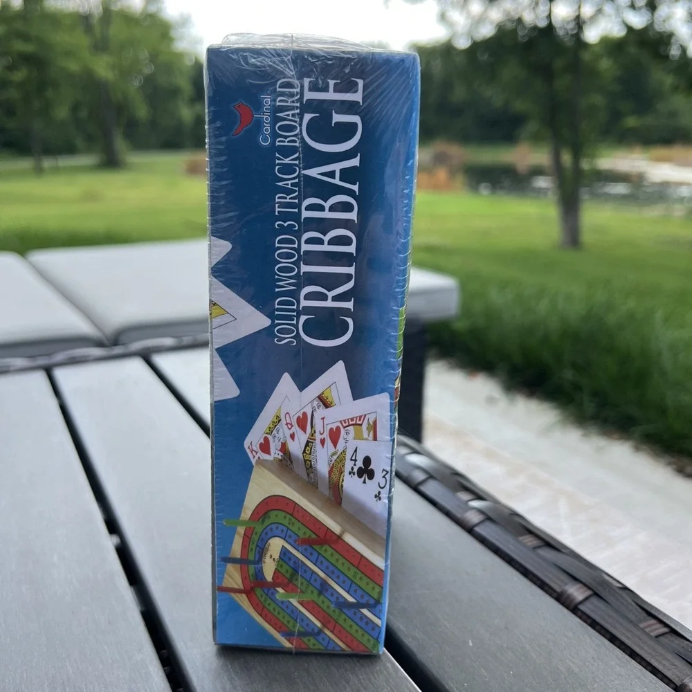 Classic Games Solid Wood Cribbage‎ Board 3 Track NEW Sealed Cardinal